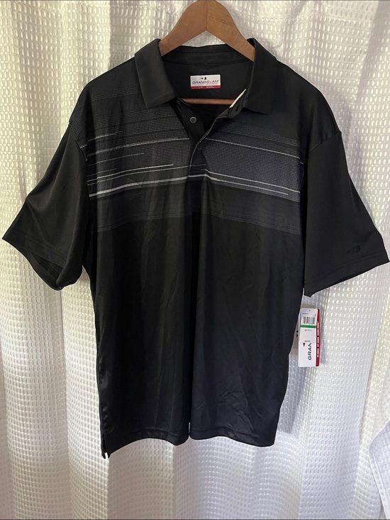 Grand Slam Other - Grand Slam Performance Golf Polo Shirt L NWT Black UPF 50 Stretch Moisture Wick